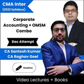 CMA Inter (2022 Syllabus) (Corporate Accounting + OMSM) Combo Video Lectures by CA Santosh Kumar, CA Raghav Goel Dec Attempt (Pendrive)
